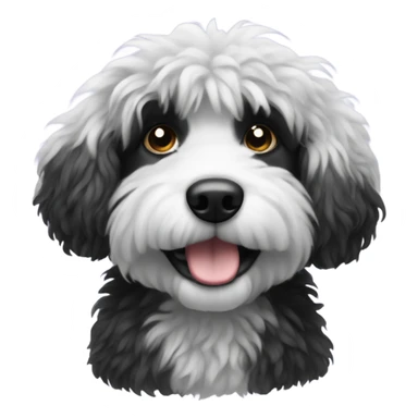 Black and white fluffy doodle dog sticker
