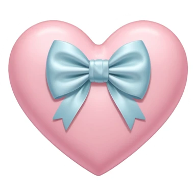 Pastel pink heart with white bow sticker
