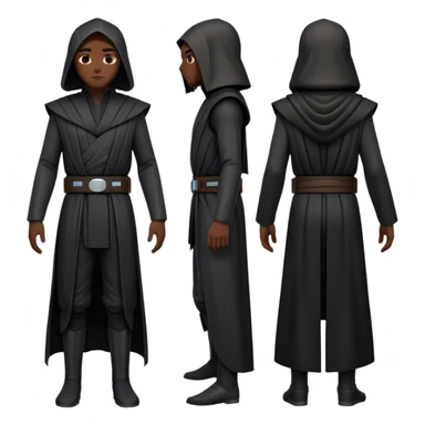 fullbody Black jedi suit front and backview sticker