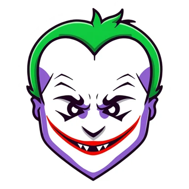 The Joker villain with a heart frame surrounding him sticker
