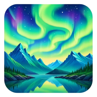 aurora borealis in the sky sticker