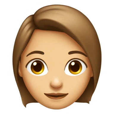 menina de olhos castanho cabelo comprido e castanho liso cor de pele bege claro sticker