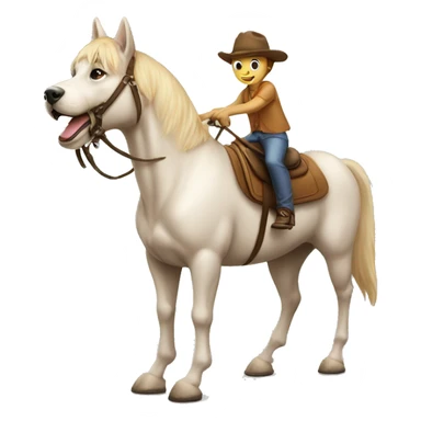 Cute dog riding on a horse  sticker