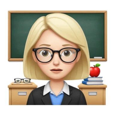 exhausted teacher in a bustling classroom sticker