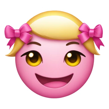 Smiley with pink little bows and eyelashes  sticker