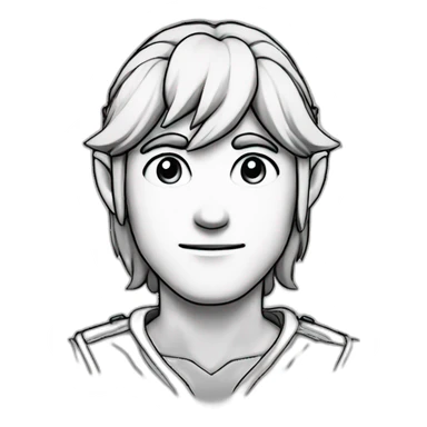 Line drawing of Link (The Legend of Zelda) sticker
