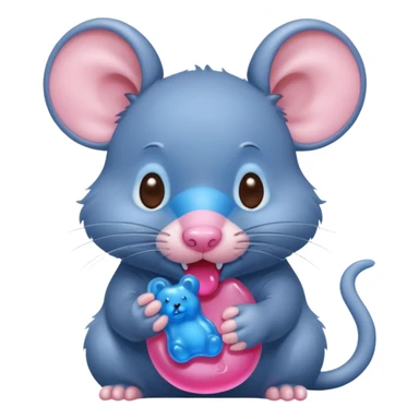 raton comiendo gomita azul sticker