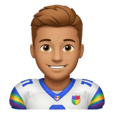 A LGBTQ football player sticker