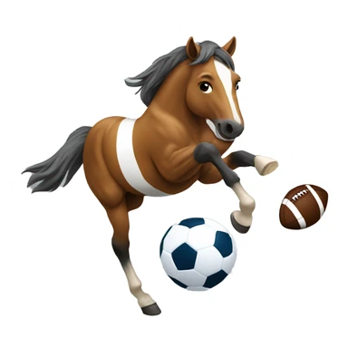 Horse catching a football sticker