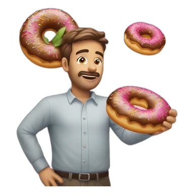 Reubeudeter qui mange un donut  sticker