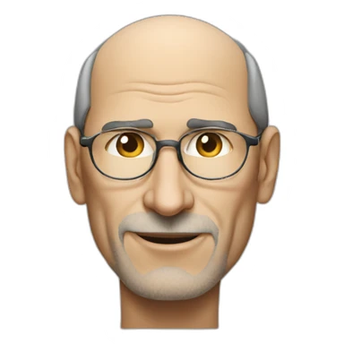 middle aged steve jobs sticker