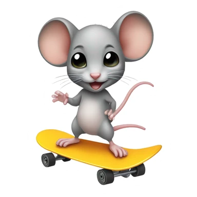 Baby mouse with skateboard sticker