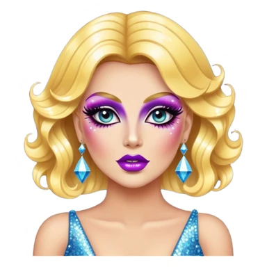 floral extreme drag queen glitter sparkles babe girl makeup diva brat sticker