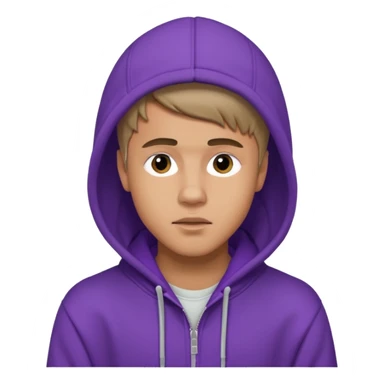 justin bieber, wear purple hoodie sticker