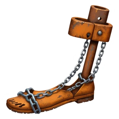 prisoner chain attached to the ankle sticker
