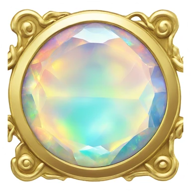 opal crystal gemstone coin gold border  sticker