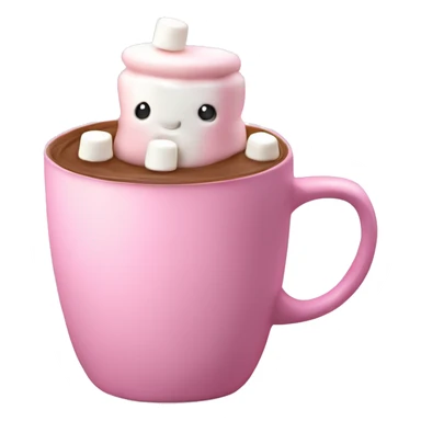 Cute small hotchocolate in pink mug with spray crème marshmallows and a flake sticker