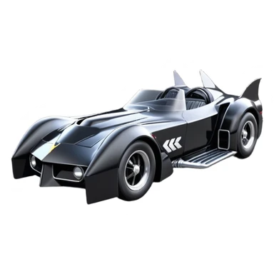  aerodynamic dark rc futuristic concept Catwoman Batgirlmobile loosely based on 1977 Mustang roadster racing (flat long straight faceted mechanical body) winged stealthy street hot rod  sticker