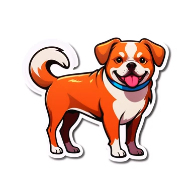 Dog in heals sticker