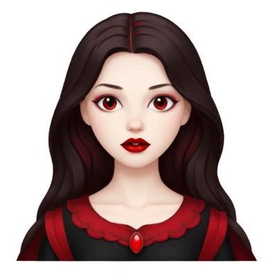 Persephone, Death Goddess from Rome Mythology with long dark brown hair, black and red outfit sticker