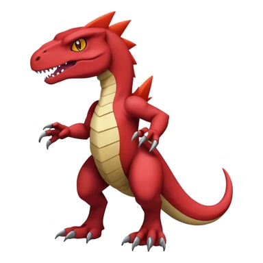  Cool Edgy Maroon Guilmon-Charmeleon-Digimon-Fakemon-Velociraptor full body sticker