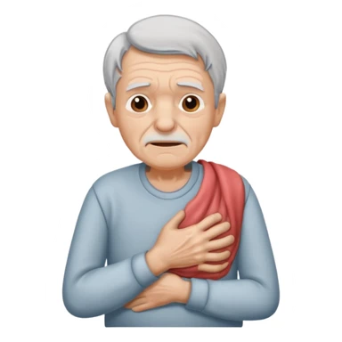 OLD MAN HOLDING HIS RIB IN PAIN sticker