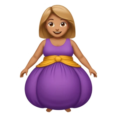  tan skin woman with big inflated belly sticker