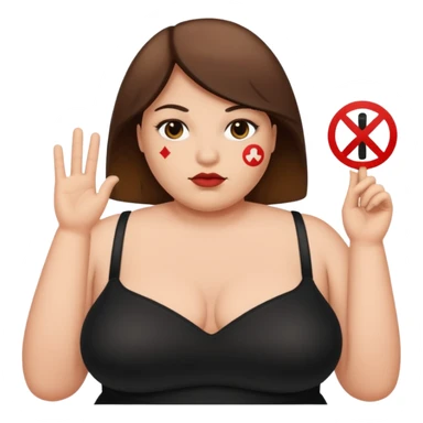 Persona gorda co el simbolo de prohibido  sticker