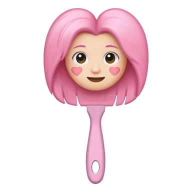 light pink hairbrush apple emoji style variation 3 sticker