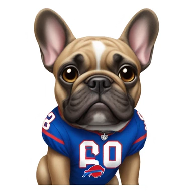 French bulldog wearing a buffalo bills jersey  sticker