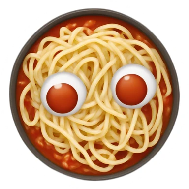 tomato sauce spaghetti in a flat dish sticker