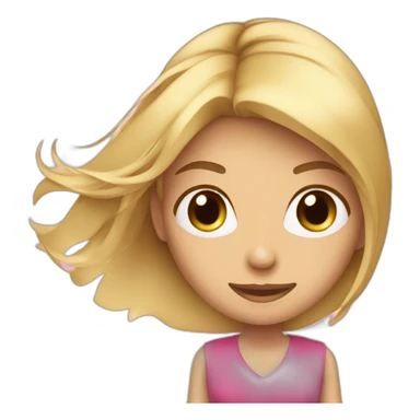 a girl cutting her beautiful thick long blonde hair sticker