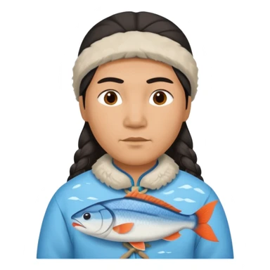 inuit with fish sticker