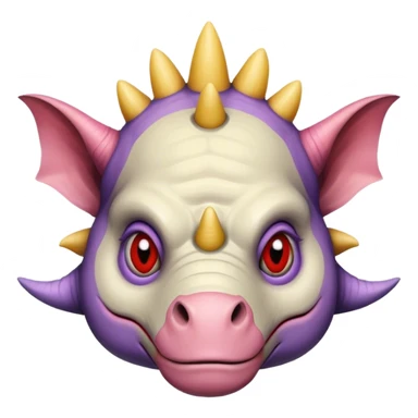 sad triceratops clown sticker
