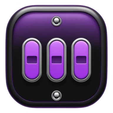 switch on toggle in black and purple sticker