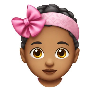 Mexican baby with pink bow headband sticker