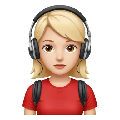 cherryhead skin white girl with deportive t shirt and headphones sticker