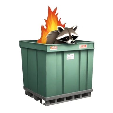 Raccoon on a dumpster fire sticker