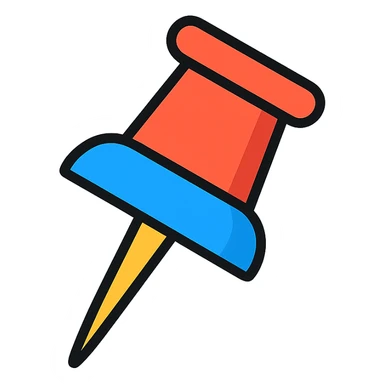 pin needle, vibrant color icon style sticker