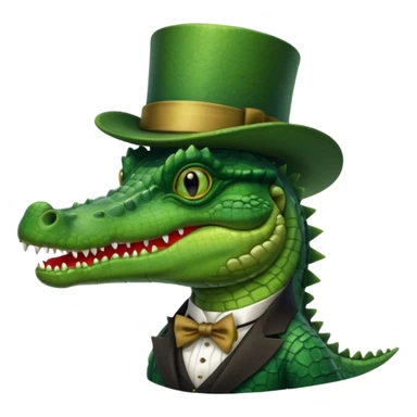 Crocodile with a top hat and monocle sticker