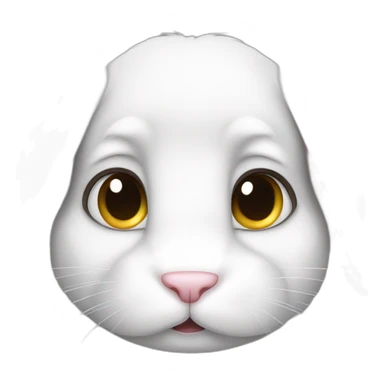 angry white lop-eared rabbit sticker