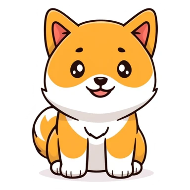 adorable black Shiba Inu puppy full body pose sticker