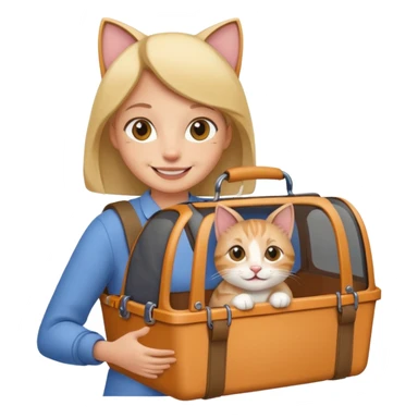 Walker + cat in carrier, Pet Walkers. sticker