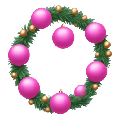Pink ball ball Christmas garland sticker