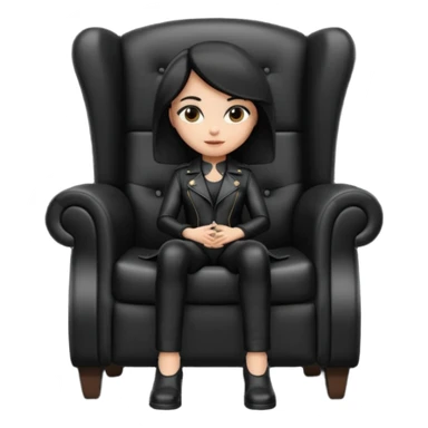 Matrix trinity black leather full body sit on a leather armchair sticker