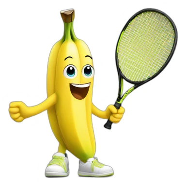 Banana won a tennis tournament sticker