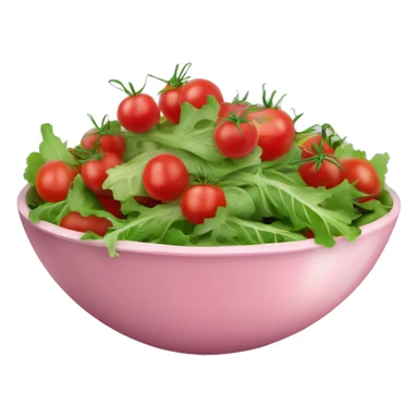 create a transparent emoji of a large bowl containing salad made up of a bed of rocket, chopped cherry tomatoes and sliced pink beetroot sticker