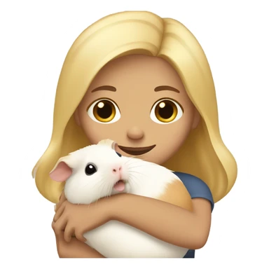 Blonde Woman hugging a guineapig sticker