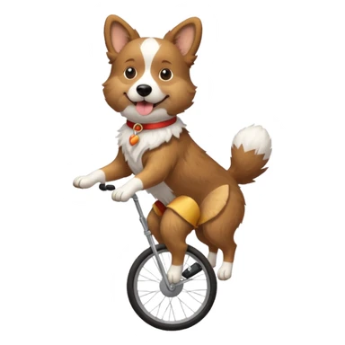 dog riding a unicycle sticker