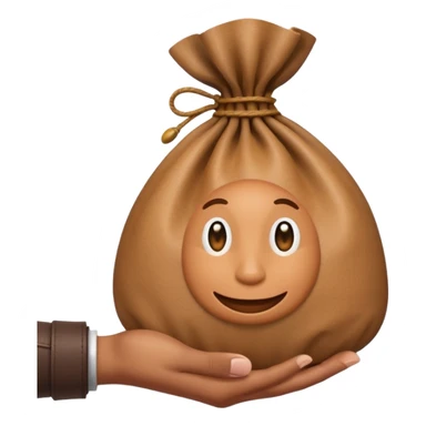 hand holding money bag sticker